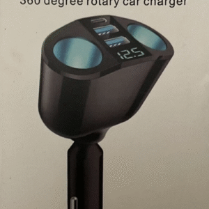 chargeur de voiture m7 à 3 ports (2 ports usb, 1 port usb c) rotatif à 360°, 12 v